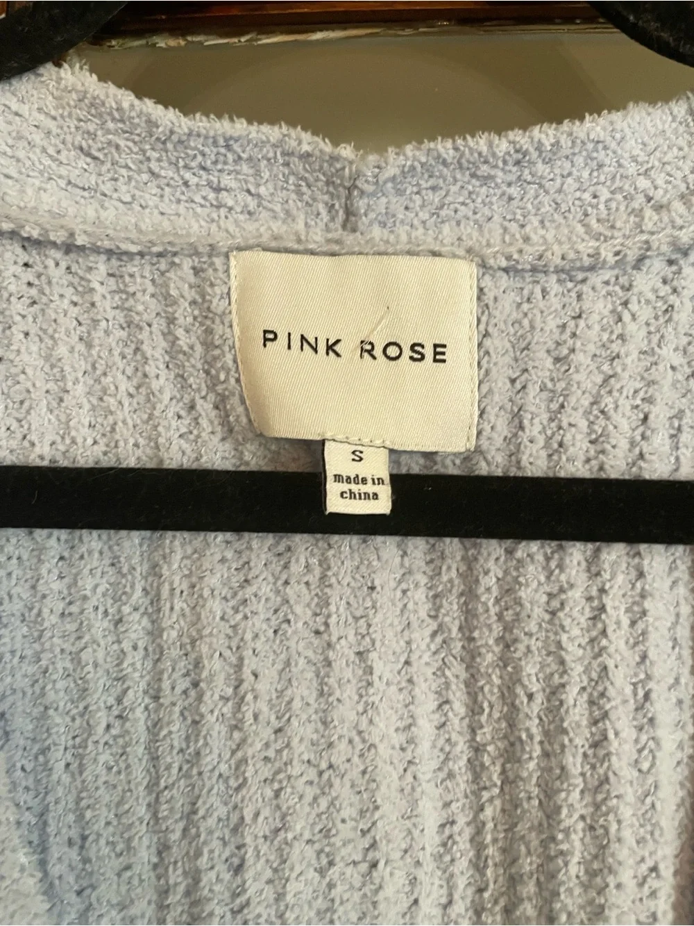 Pink Rose Light Gray Cable Knit V-Neck Button-Front Cardigan